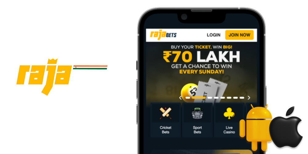 Rajabets mobile app for Android and iOS for Indian players